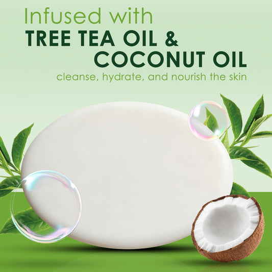 Oiangna Tea Tree Antifungal Soap Bar back label with ingredients and care notes