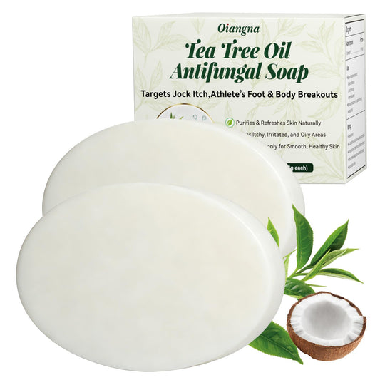 Oiangna Tea Tree Antifungal Soap Bar, front view for daily cleansing and refreshed skin