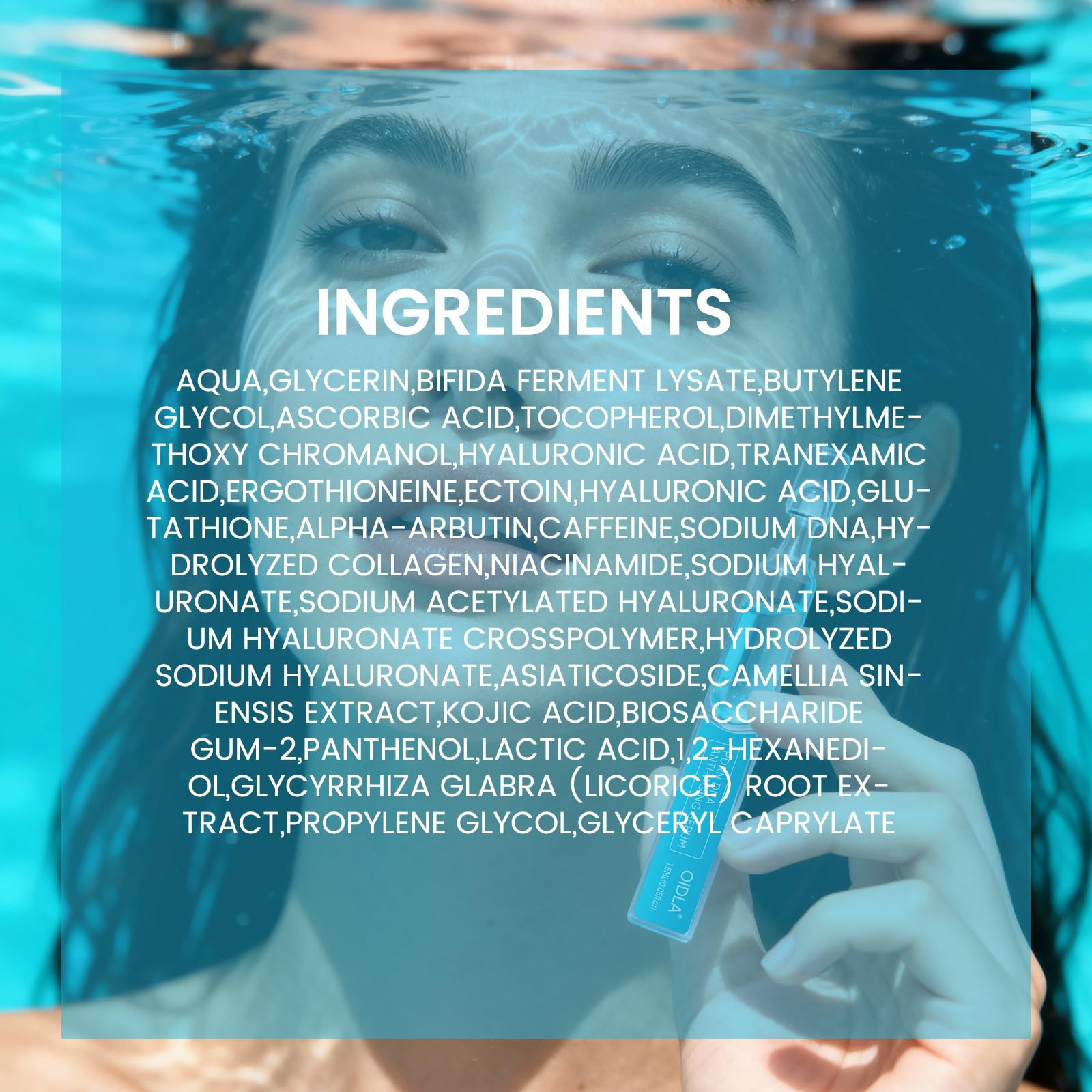 OIDLA Salmon DNA Serum gel texture with hyaluronic acids