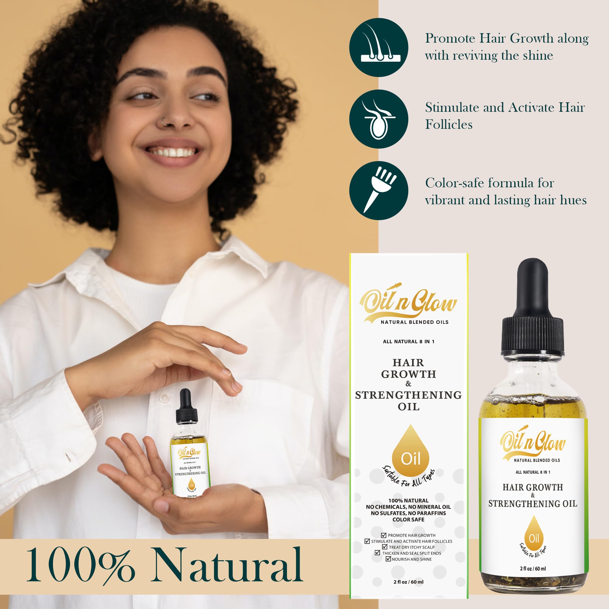 OilnGlow hair with natural shine and healthy-looking glow.