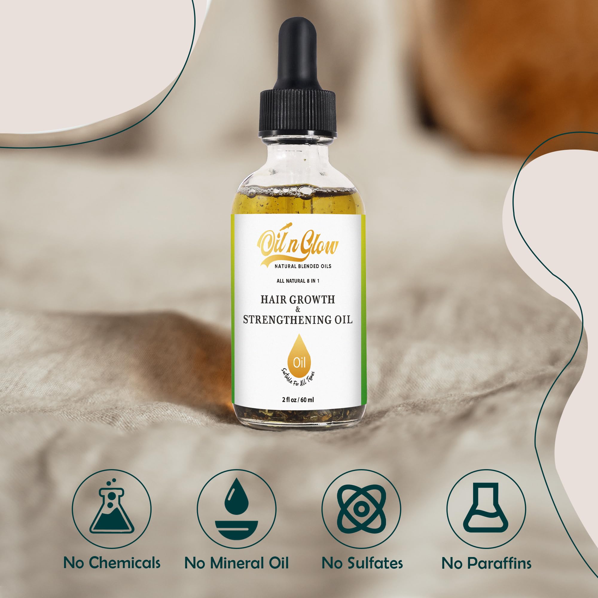 OilnGlow rosemary blend promotes refreshing scalp comfort.