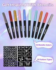 Oiomniv water-resistant ink dries fast for longer-lasting body art.