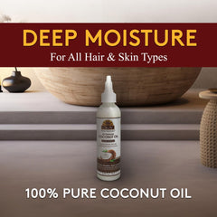 OKAY coconut oil being applied to hair for deep conditioning