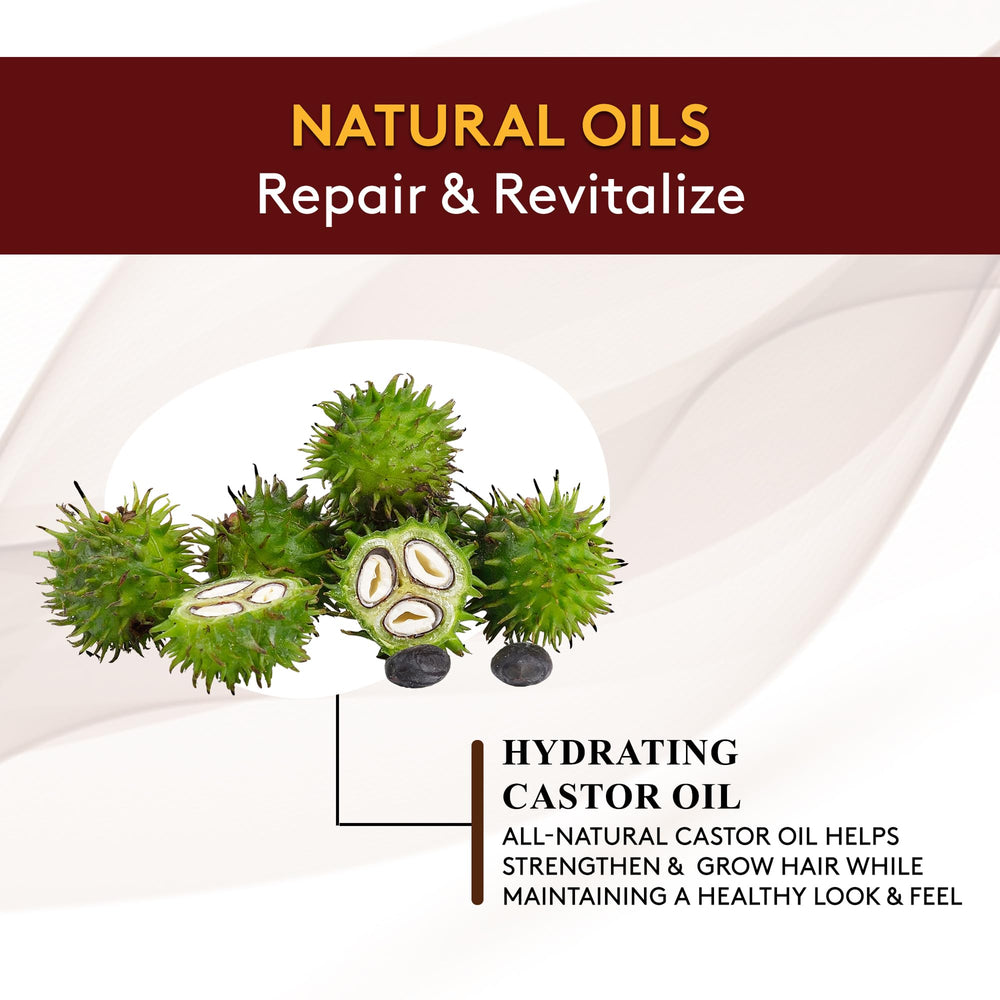 OKAY MEN castor oil pomade delivers natural shine and controlled styling during grooming.