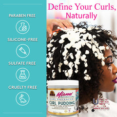OKAY Miami South Beach Curl Pudding color-safe formula on label, sulfate-free.