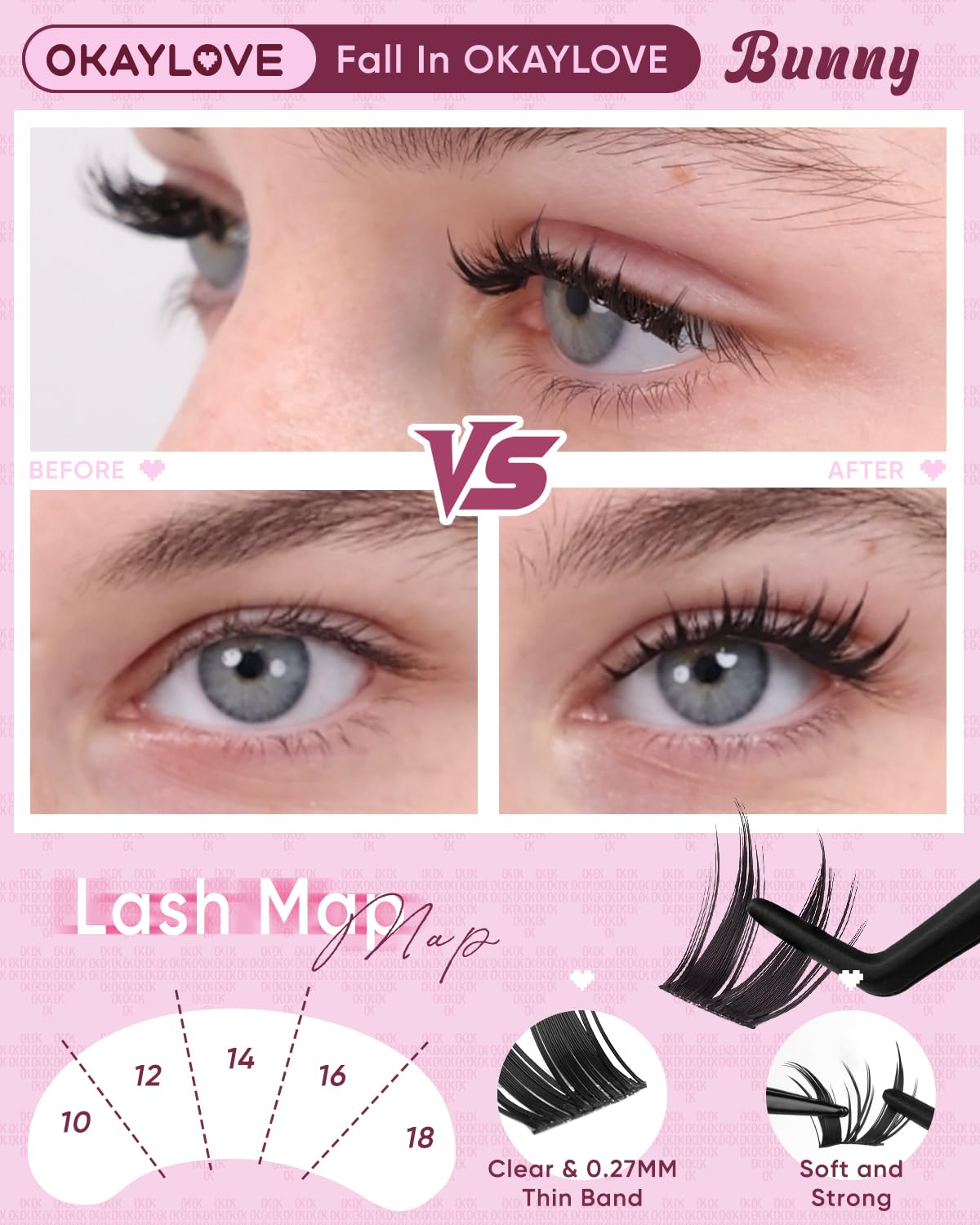 OKAYLOVE CC Curl natural lashes add lift and definition