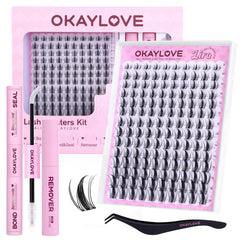 OKAYLOVE LIRA lash clusters with spikes close-up showing airy, glossy definition for daily wear.