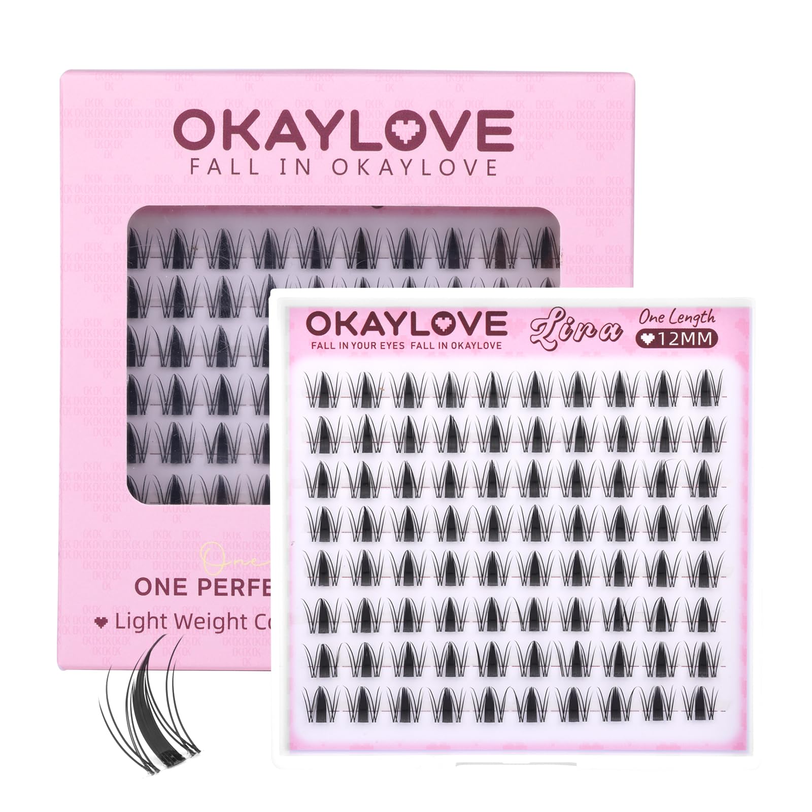 OKAYLOVE manga lash clusters spikes 12mm for fluttery daily drama.