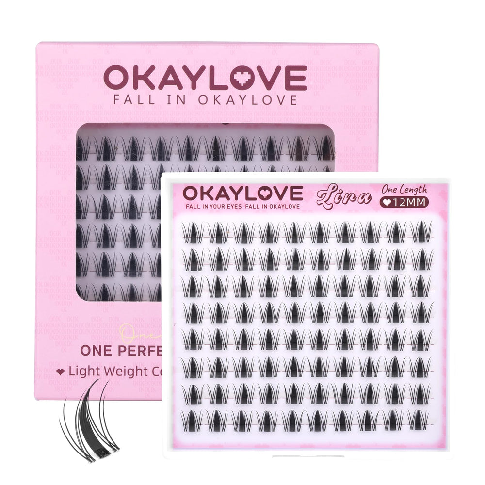 OKAYLOVE manga lash clusters spikes 12mm for fluttery daily drama.