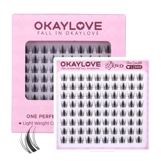 OKAYLOVE manga lash clusters spikes 12mm for fluttery daily drama.