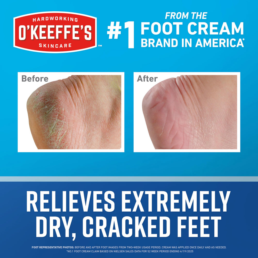 Back of O'Keeffe's Healthy Feet tube with label