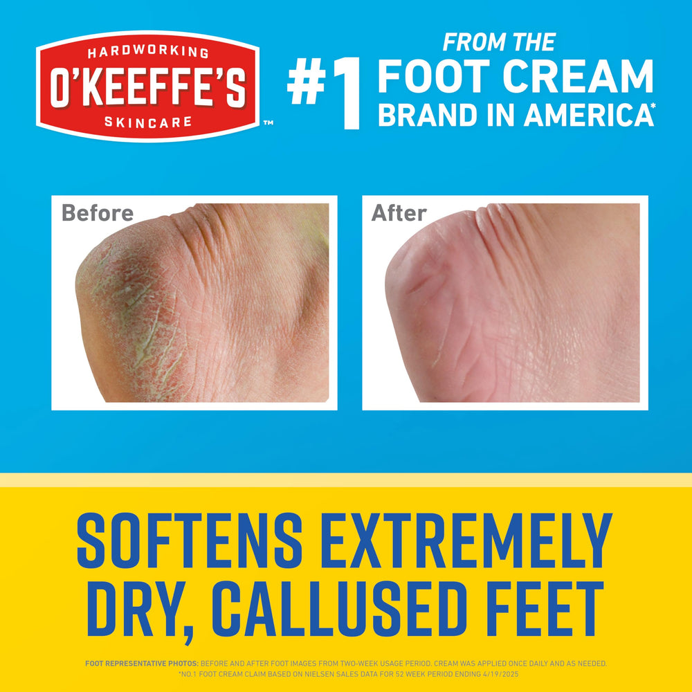 O'Keeffe's Healthy Feet Intense Renewal Cream application hand indicating easy spread