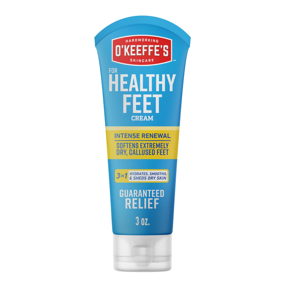 O'Keeffe's Healthy Feet Intense Renewal Cream bottle showing quick hydration and renewal