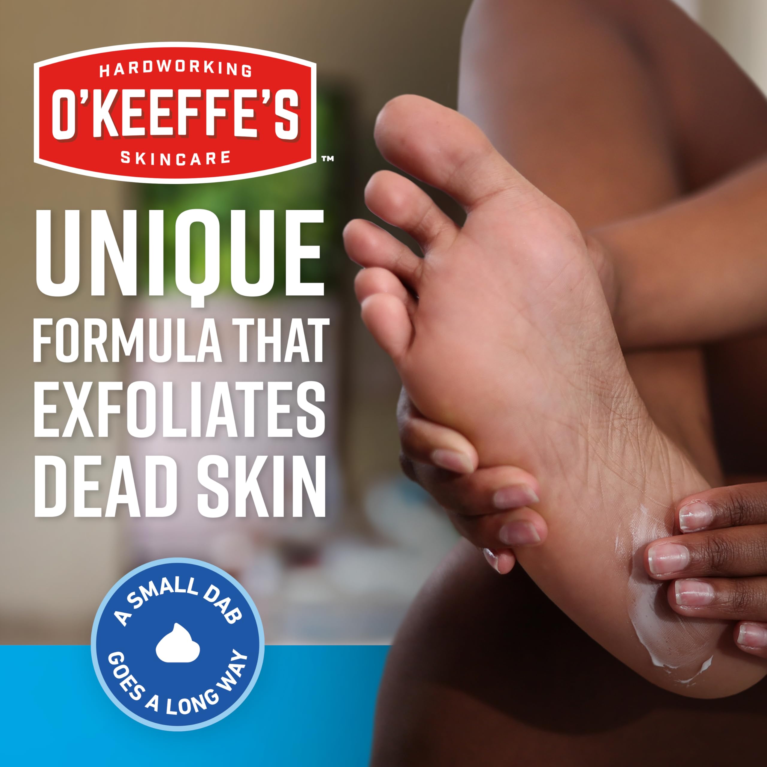 O'Keeffe's Healthy Feet Intense Renewal Cream texture close-up highlighting exfoliation