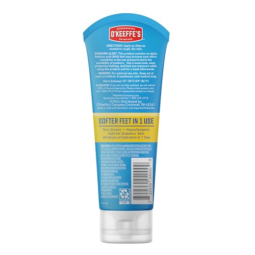 O'Keeffe's Healthy Feet Intense Renewal Cream travel-tube on vanity
