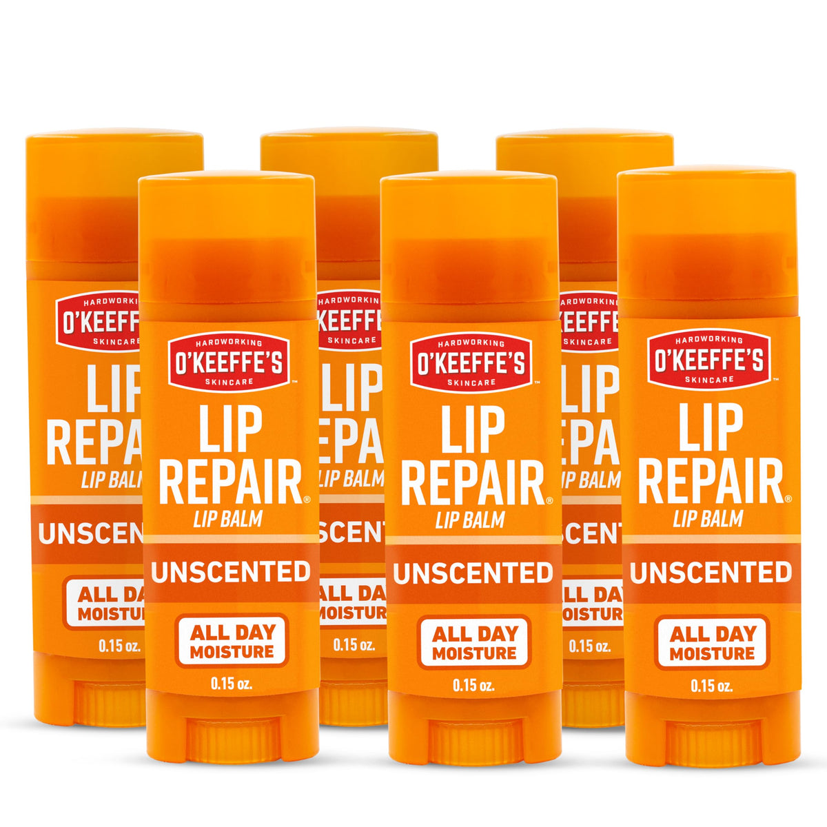O'Keeffe's Lip Repair stick closeup showing creamy texture for instant relief