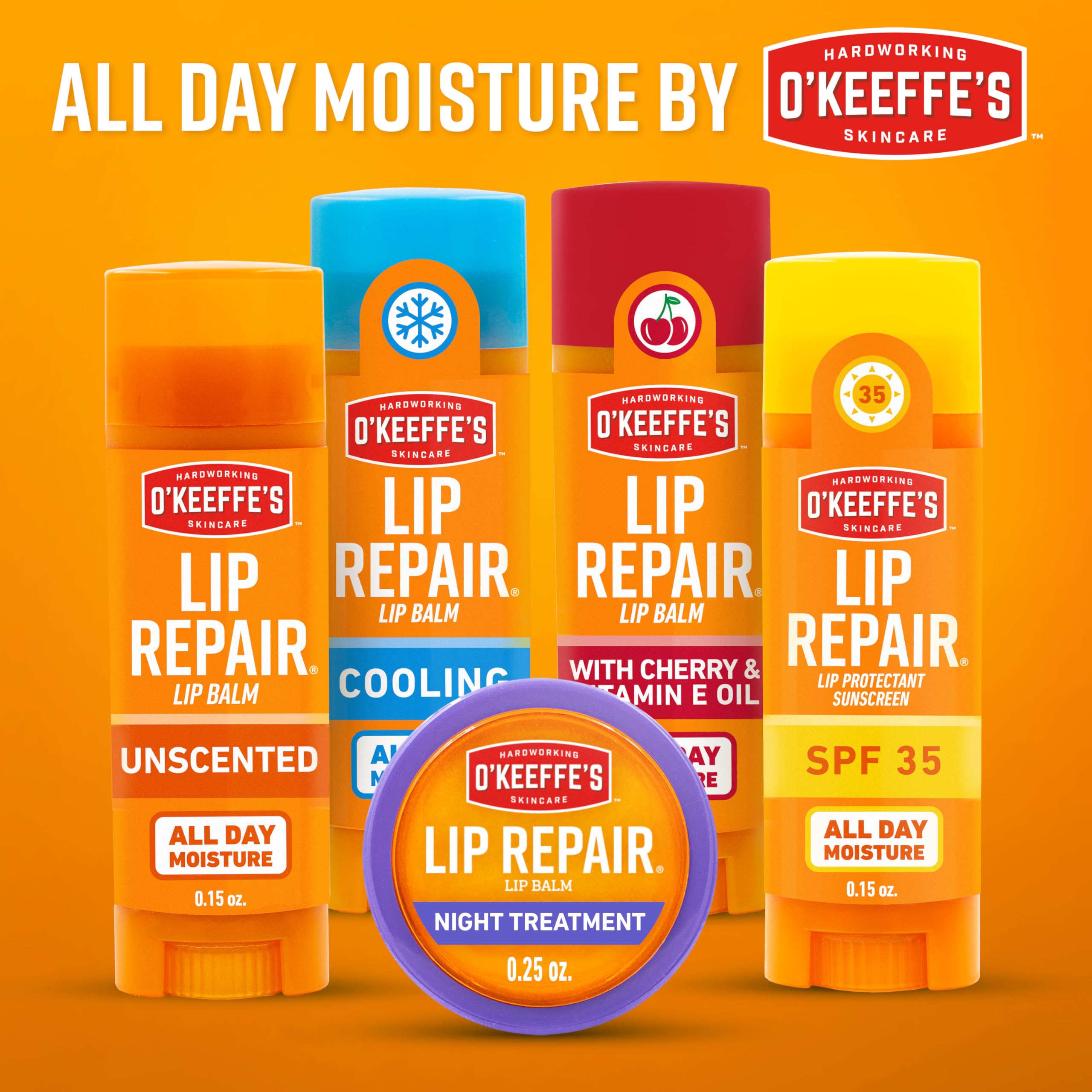O'Keeffe's Lip Repair travel-sized container on the go