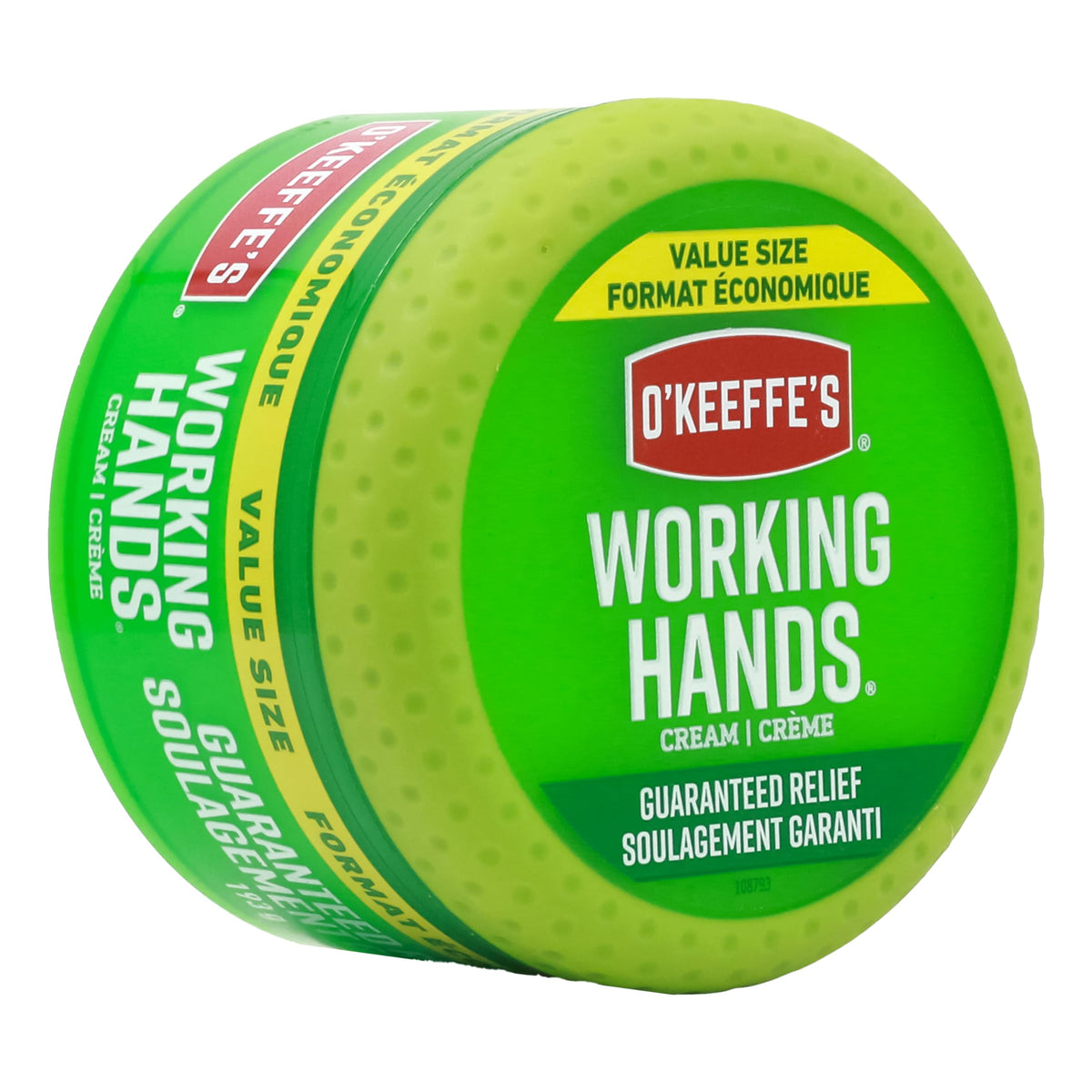 O'Keeffe's Working Hands cream jar closeup highlighting rich hydration for dry skin
