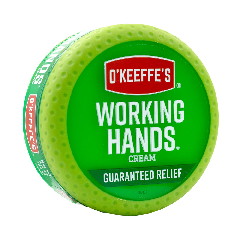 O'Keeffe's Working Hands jar of cream provides quick relief for dry hands.