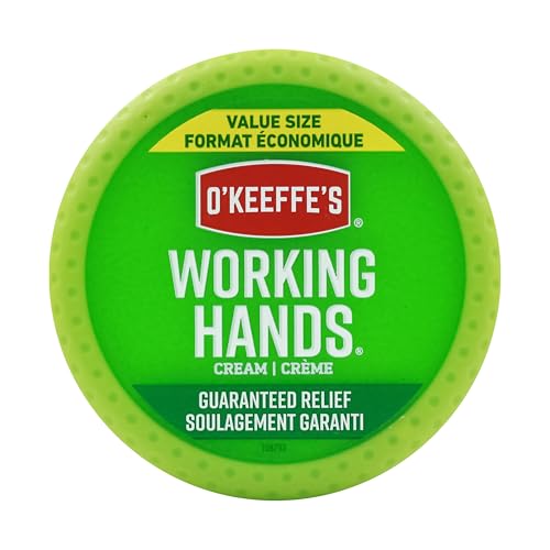 O'Keeffe's Working Hands label details showcase ingredients and moisture benefits