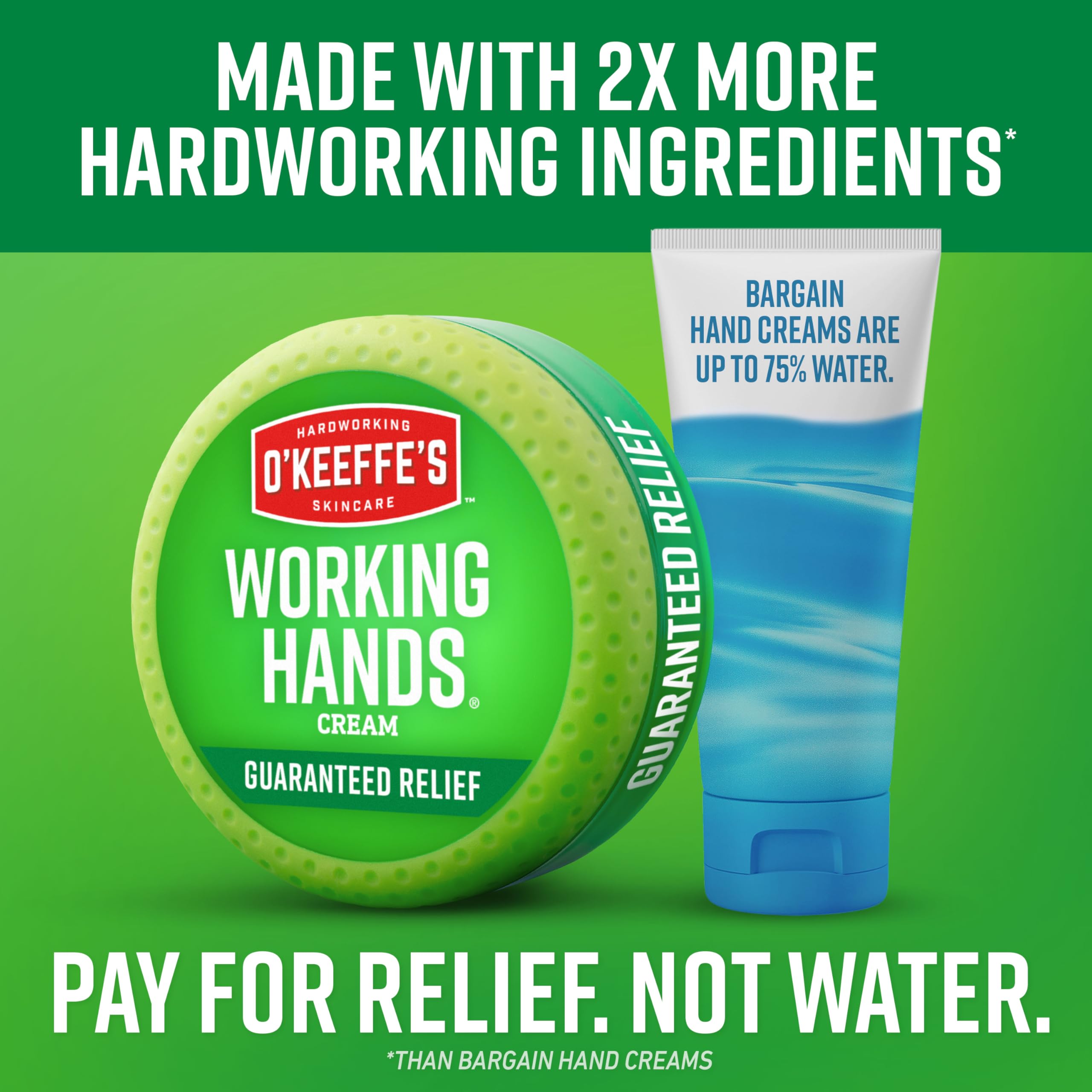 O'Keeffe's Working Hands texture on skin; provides moisture