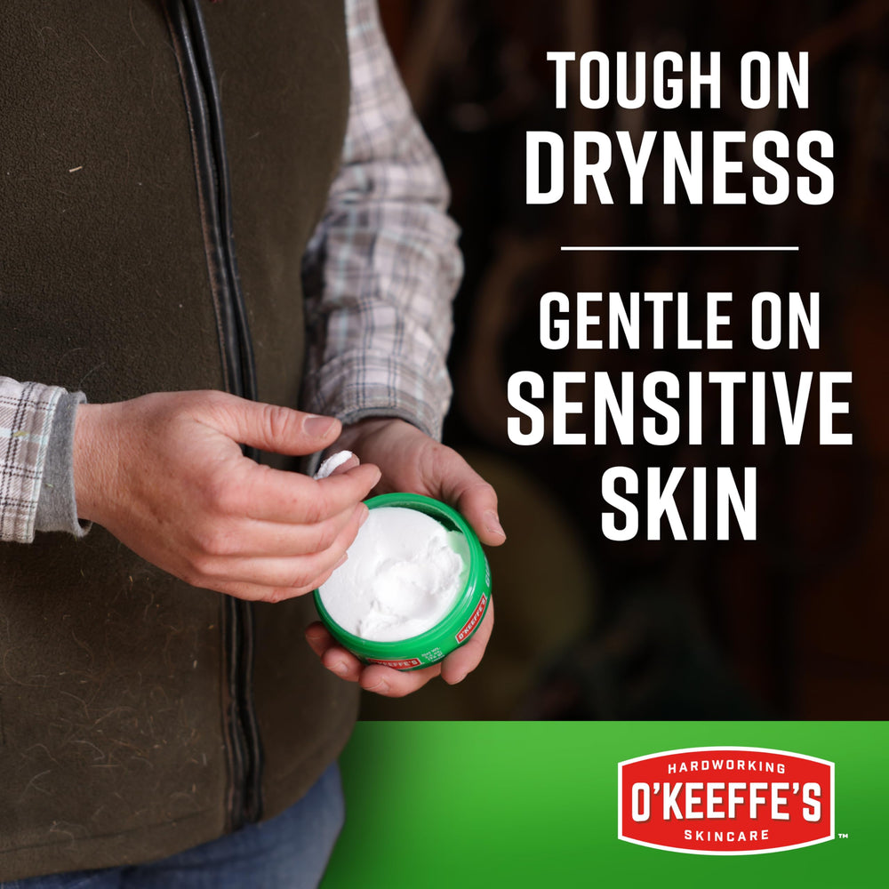 Close-up of O'Keeffe's Working Hands texture showing concentrated, non-greasy cream