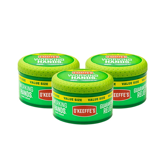 O'Keeffe's Working Hands hand cream jar front view, unscented and non-greasy for dry hands