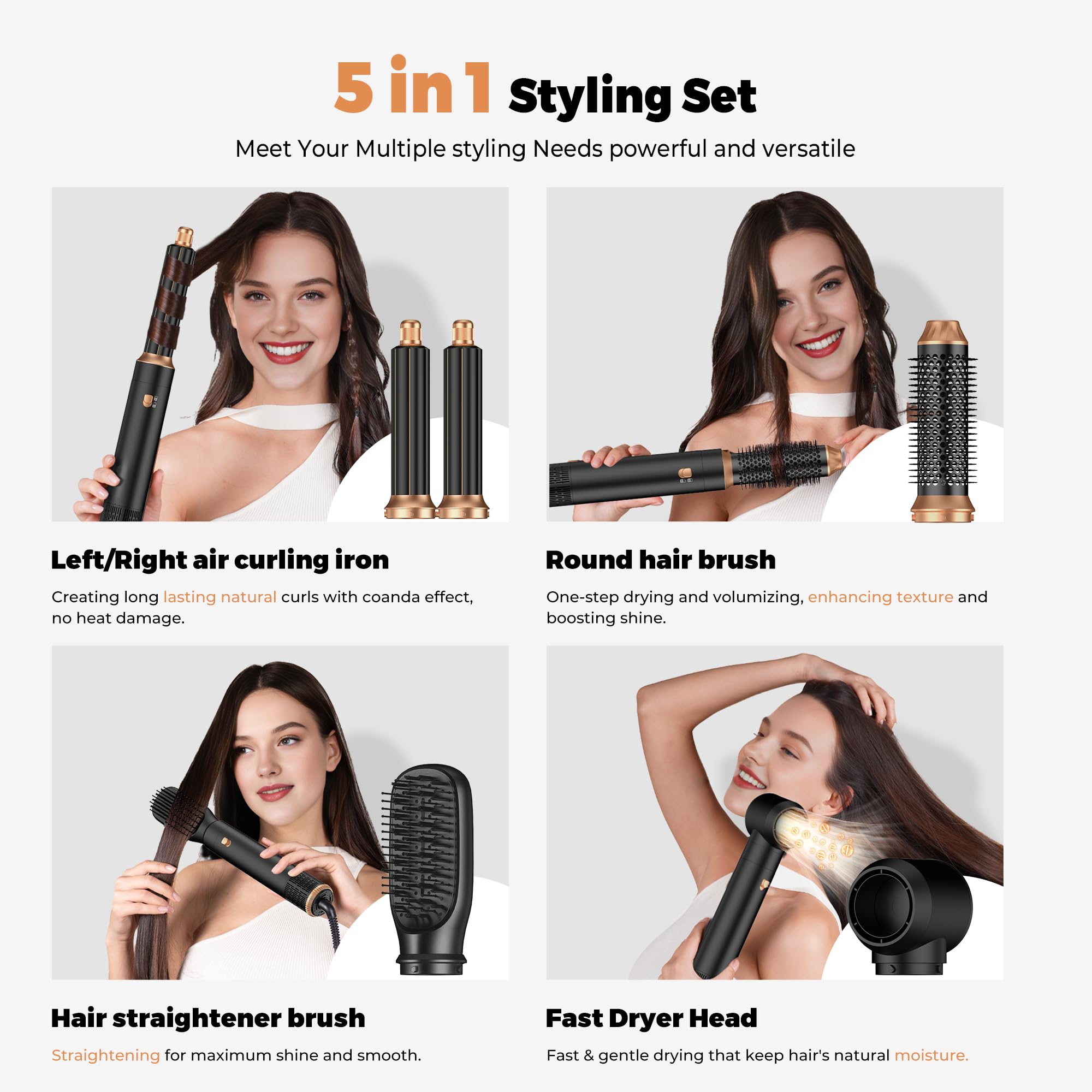OKWRAP detachable blow dryer brush for easy detaching and versatile styling