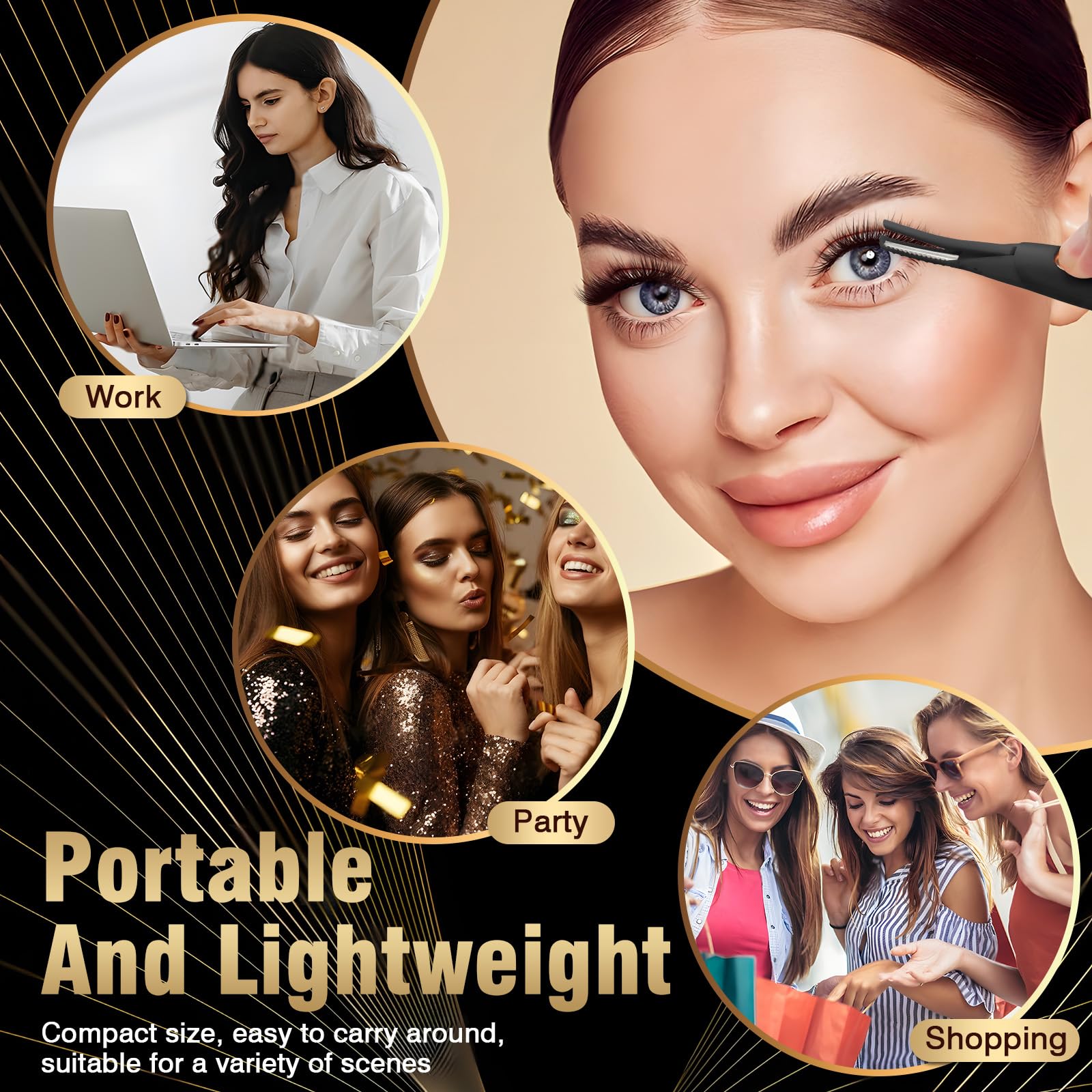 A 3-in-1 heated lash comb helps curl, shape, and separate lashes