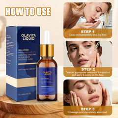 Olavita Liquid glow on skin depicting refreshed, youthful-looking complexion