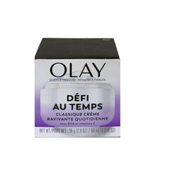 Olay Age Defying morning routine display with bottle.