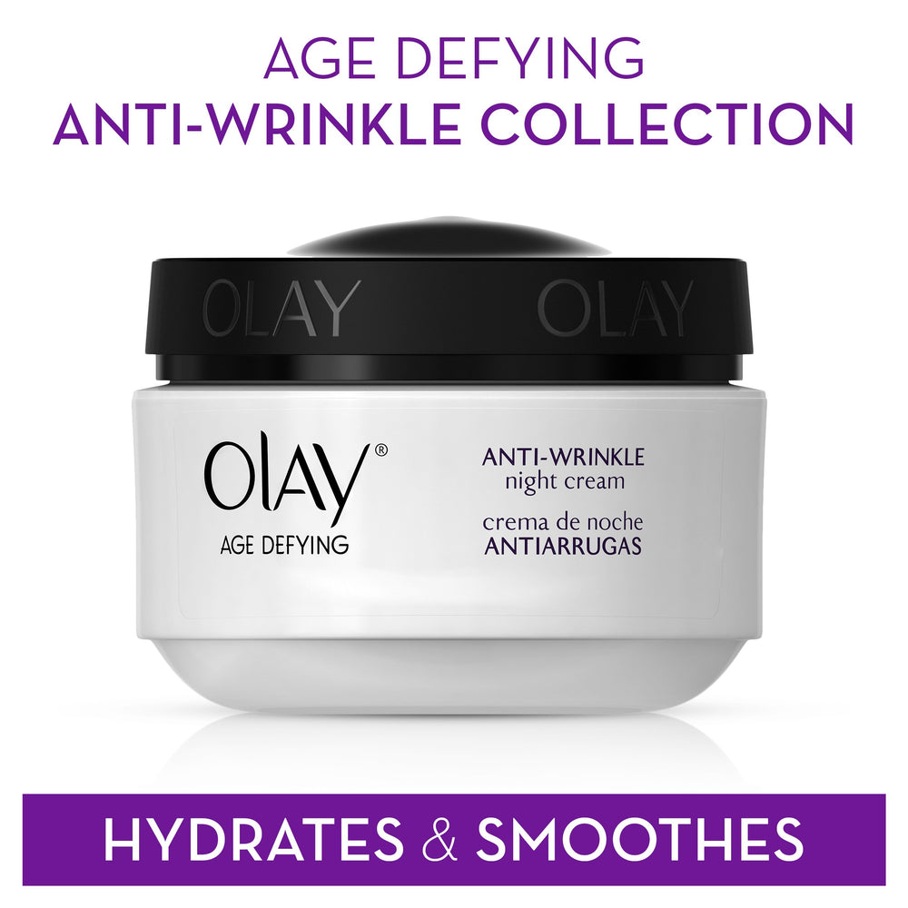 Olay Age Defying Night Cream packaging 3-pack for ongoing nightly use.