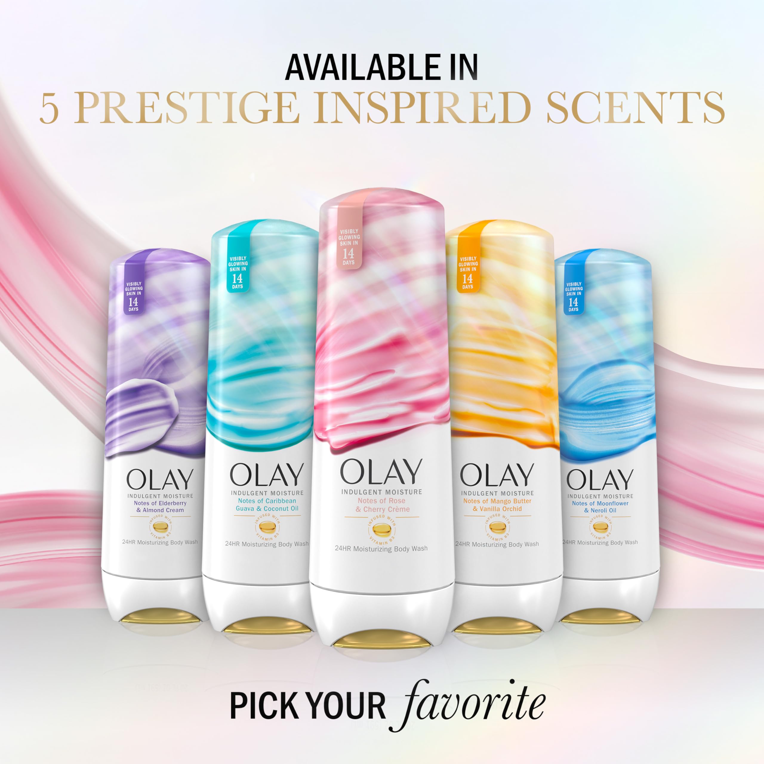 Olay Bottle with pump-cap close-up emphasizes convenient dispensing
