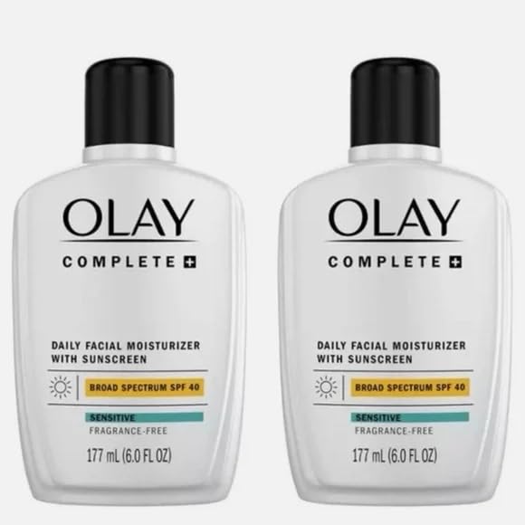 OLAY Complete SPF 40 two-pack back label with ingredients and usage