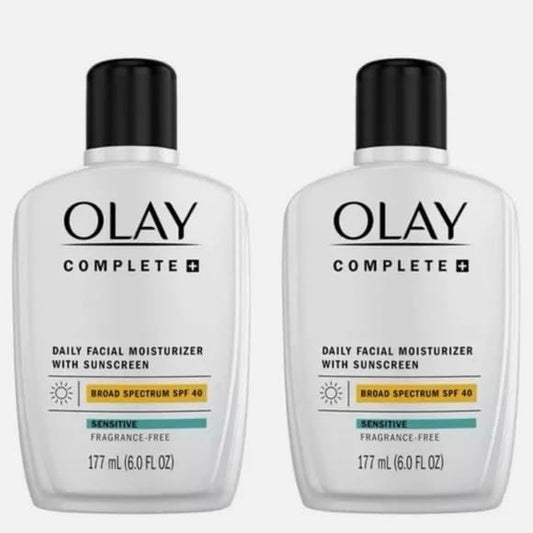 OLAY Complete SPF 40 two-pack back label with ingredients and usage