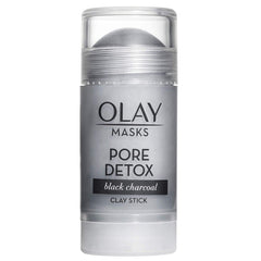 Olay Face Mask Stick charcoal-clay texture for targeted pore detox and deep cleansing.