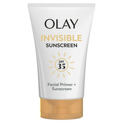 Olay Invisible Sunscreen SPF 35 applied on the face for a light, invisible shield.