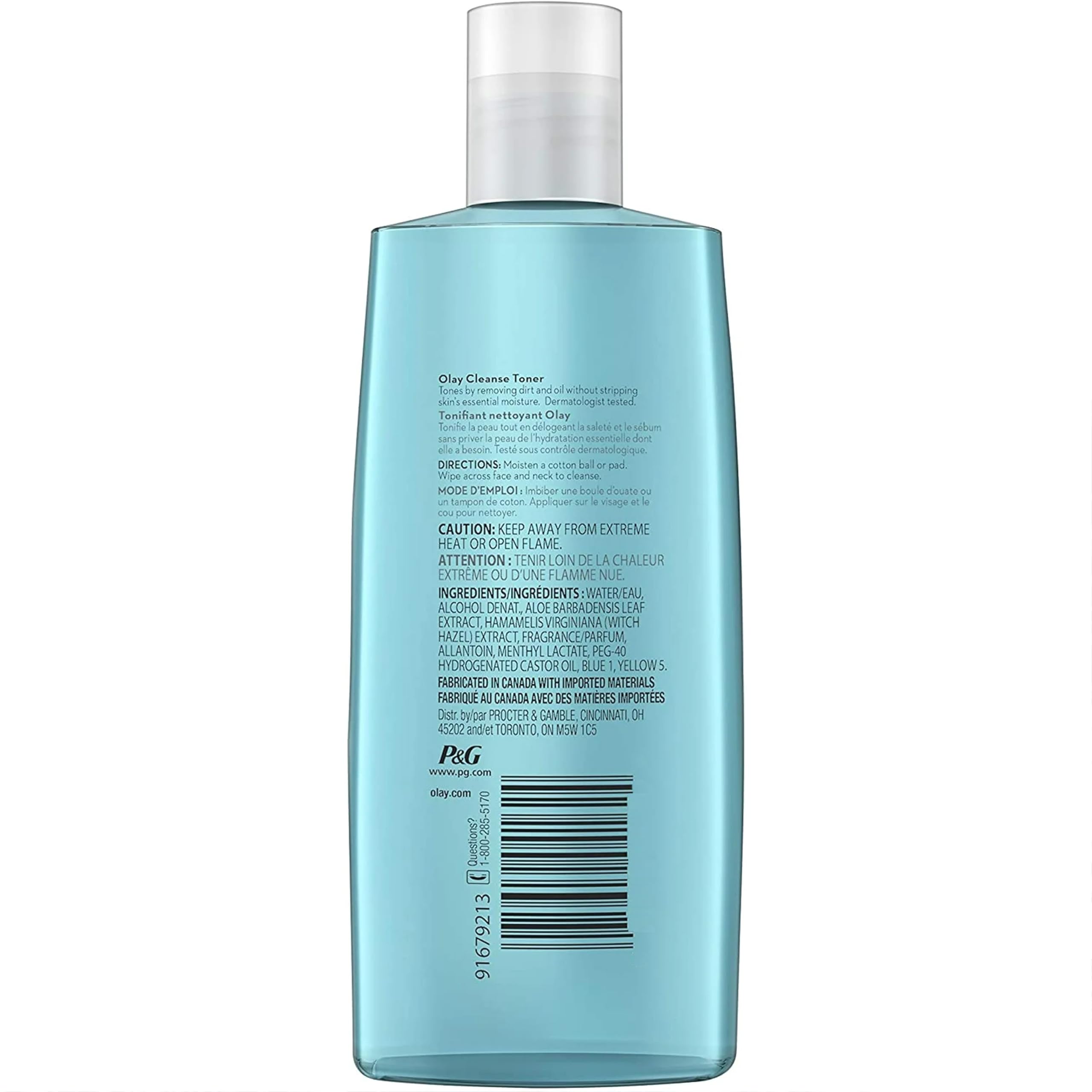 Olay toner with Witch Hazel label highlighting natural oil-control properties
