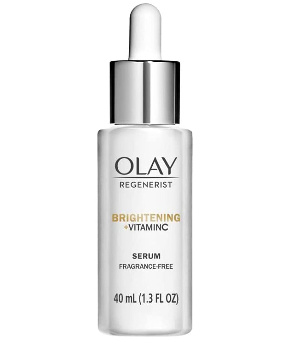 Olay Regenerist Brightening Vitamin C Serum bottle for radiant, even-toned skin.