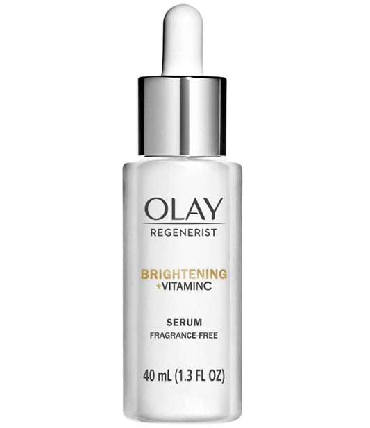 Olay Regenerist Brightening Vitamin C Serum bottle for radiant, even-toned skin.