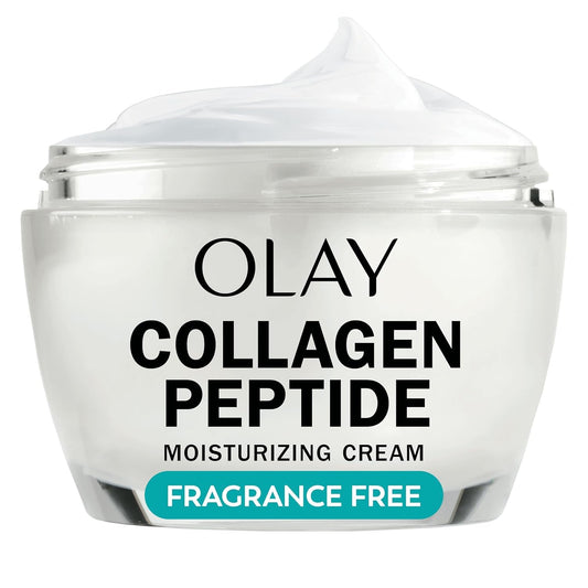 Olay Regenerist Collagen Peptide 24 fragrance-free jar front for daily hydration.