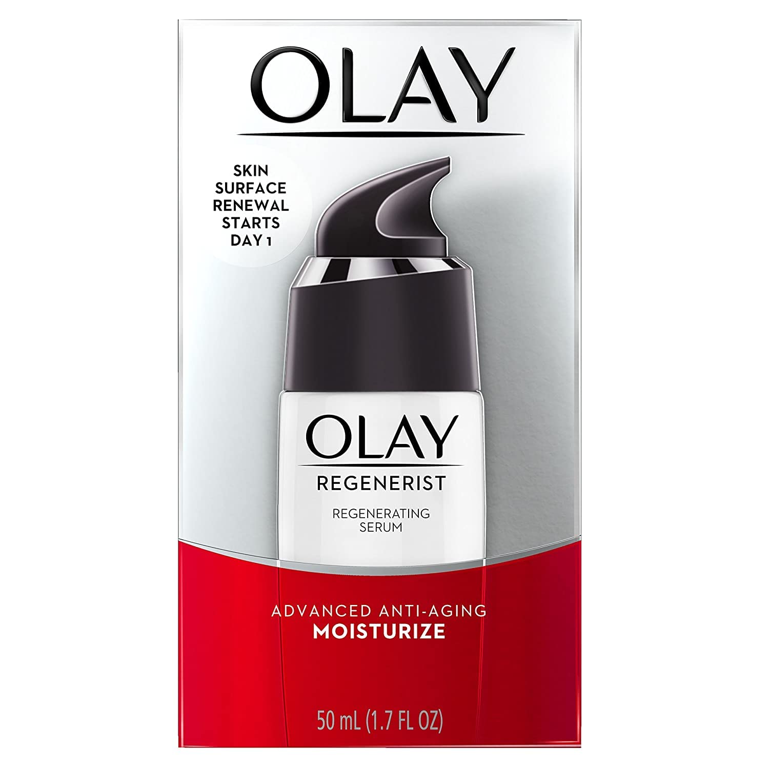 Close-up of Olay Regenerist serum texture for fast absorption and smooth skin