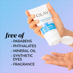 Olay Skin Promise card communicates zero skin retouching and satisfaction guarantee.