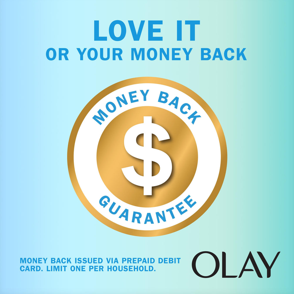 Image hinting dry-to-radiant skin transition with Olay Skin Solutions wash.
