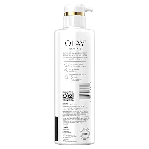 Pack-of-4 bottles image communicates value and consistent care from Olay.