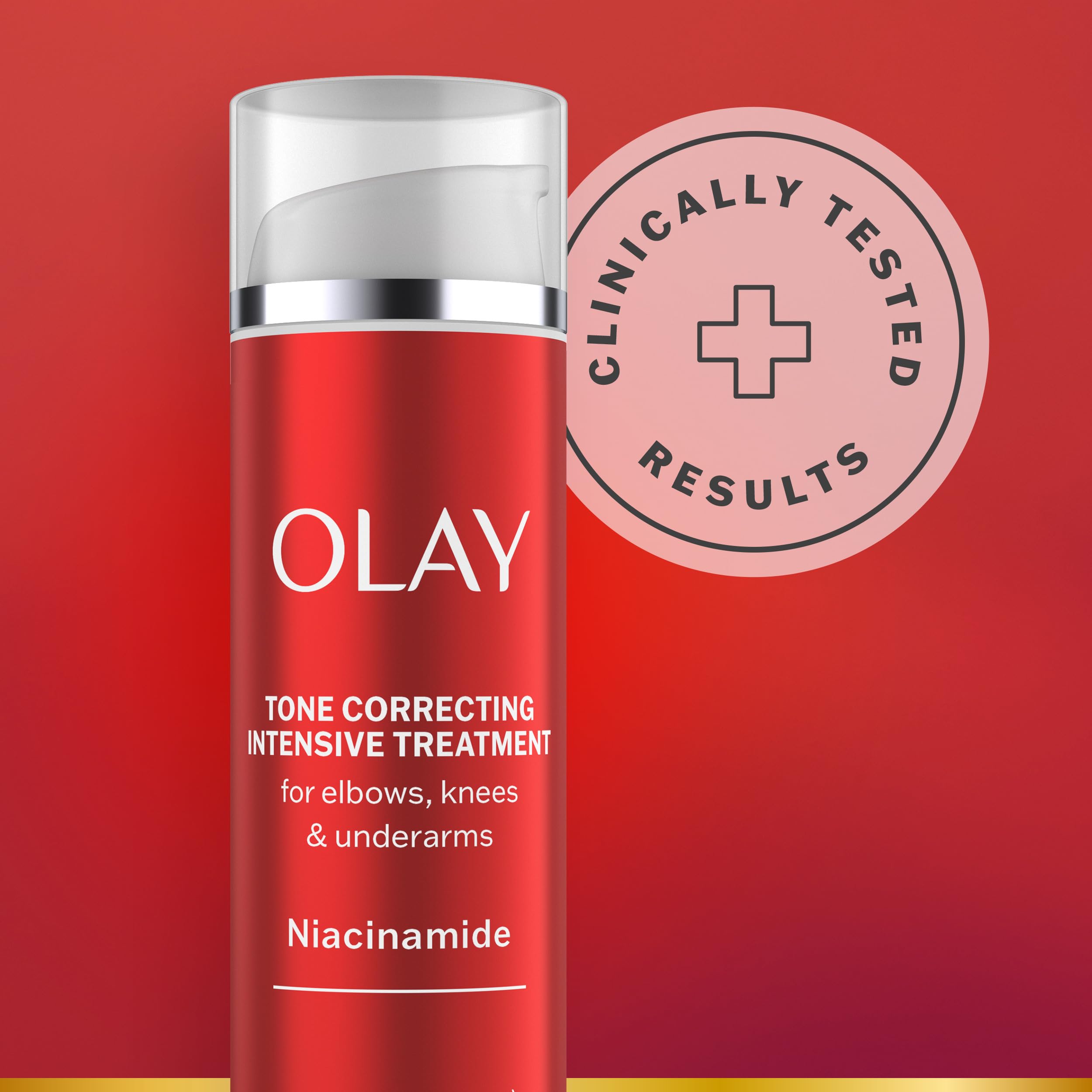 Olay Tone Correcting Cream applied to underarms for hydration.