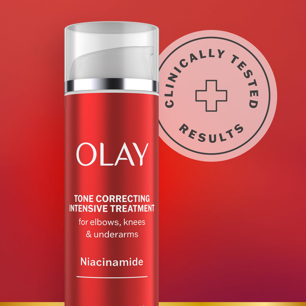 Olay Tone Correcting Cream applied to underarms for hydration.