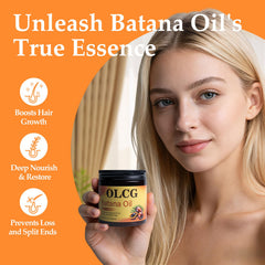 OLCG Batana oil bottle on vanity for daily care