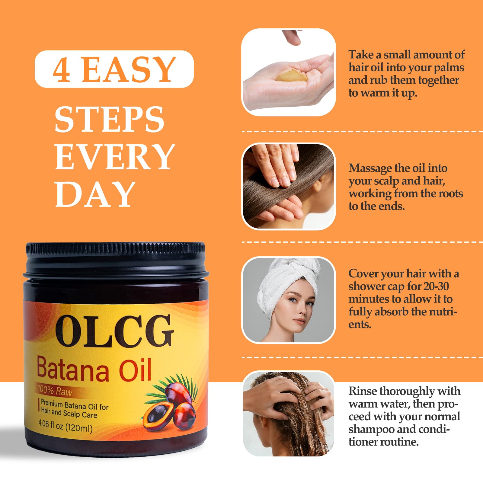 OLCG Batana oil paste with shower cap for treatment