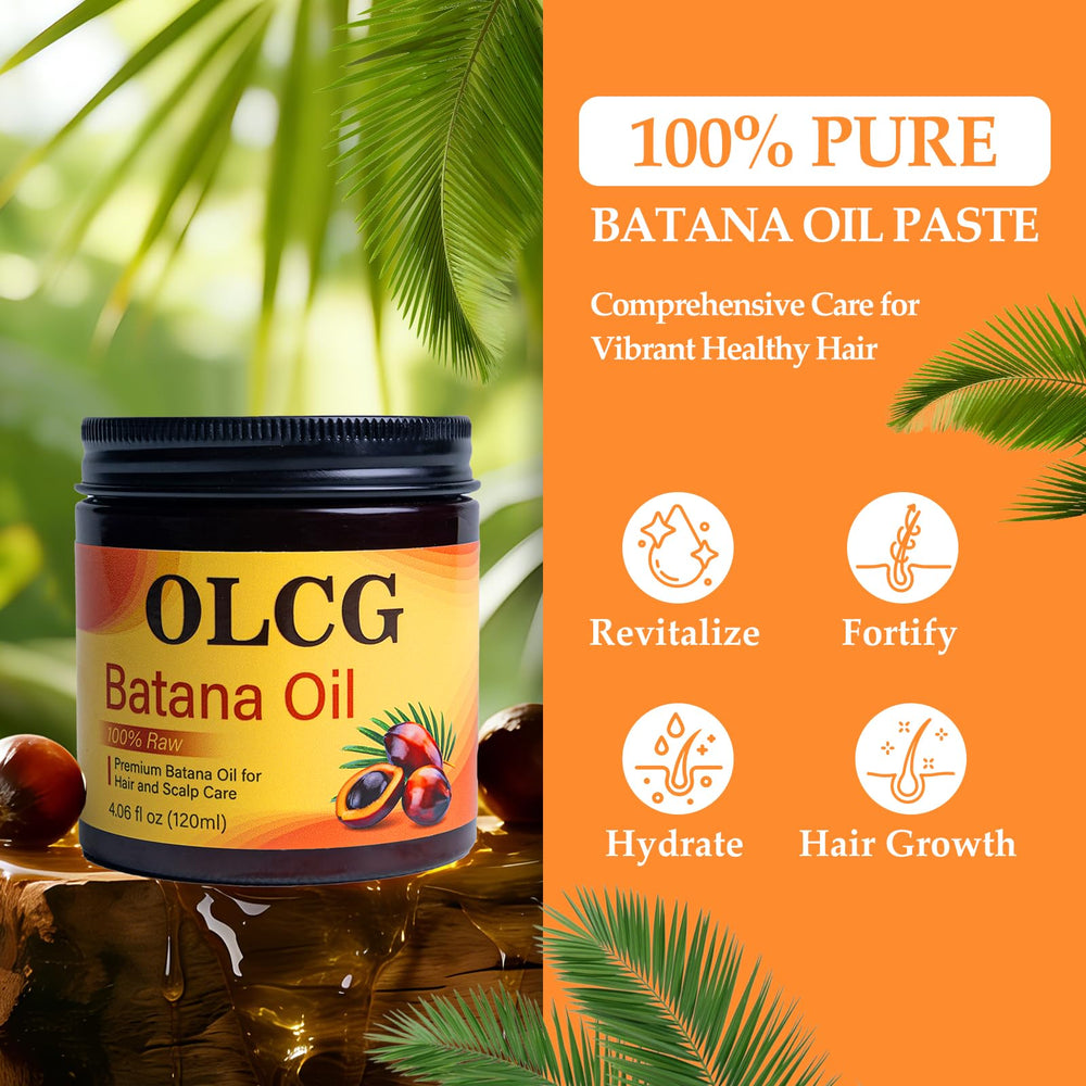 OLCG Batana oil paste texture close-up highlighting silky consistency